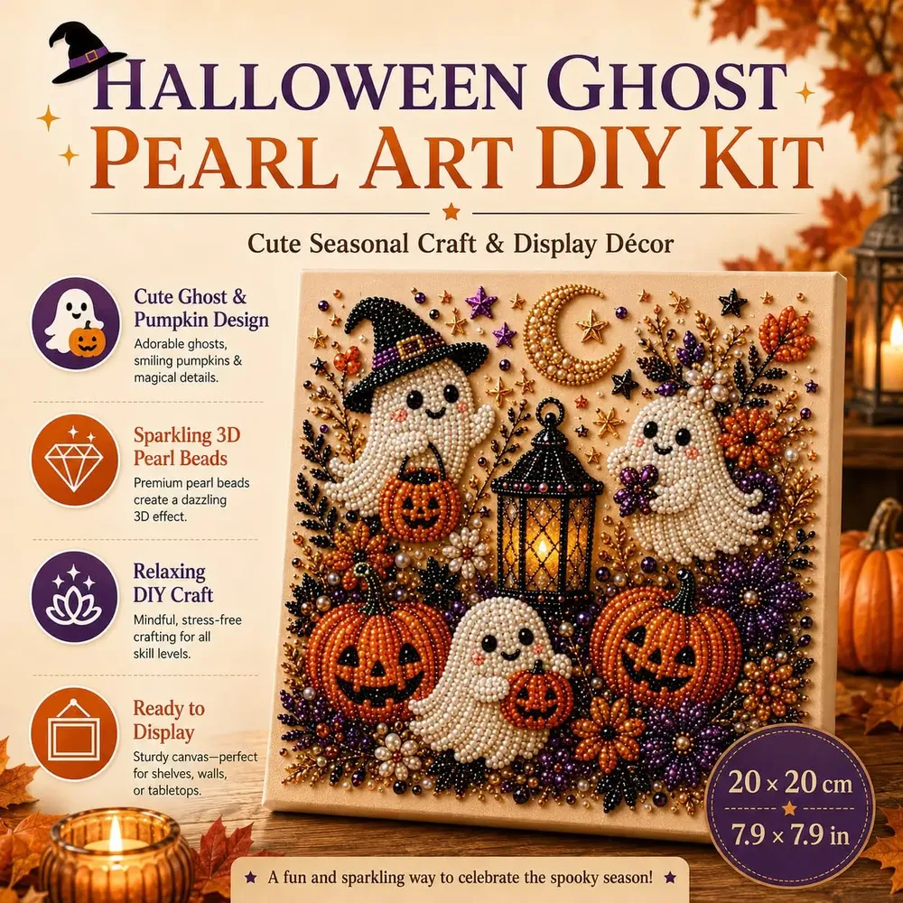 Halloween Geister Kürbis 3D Perlen Kunst DIY Set für Erwachsene