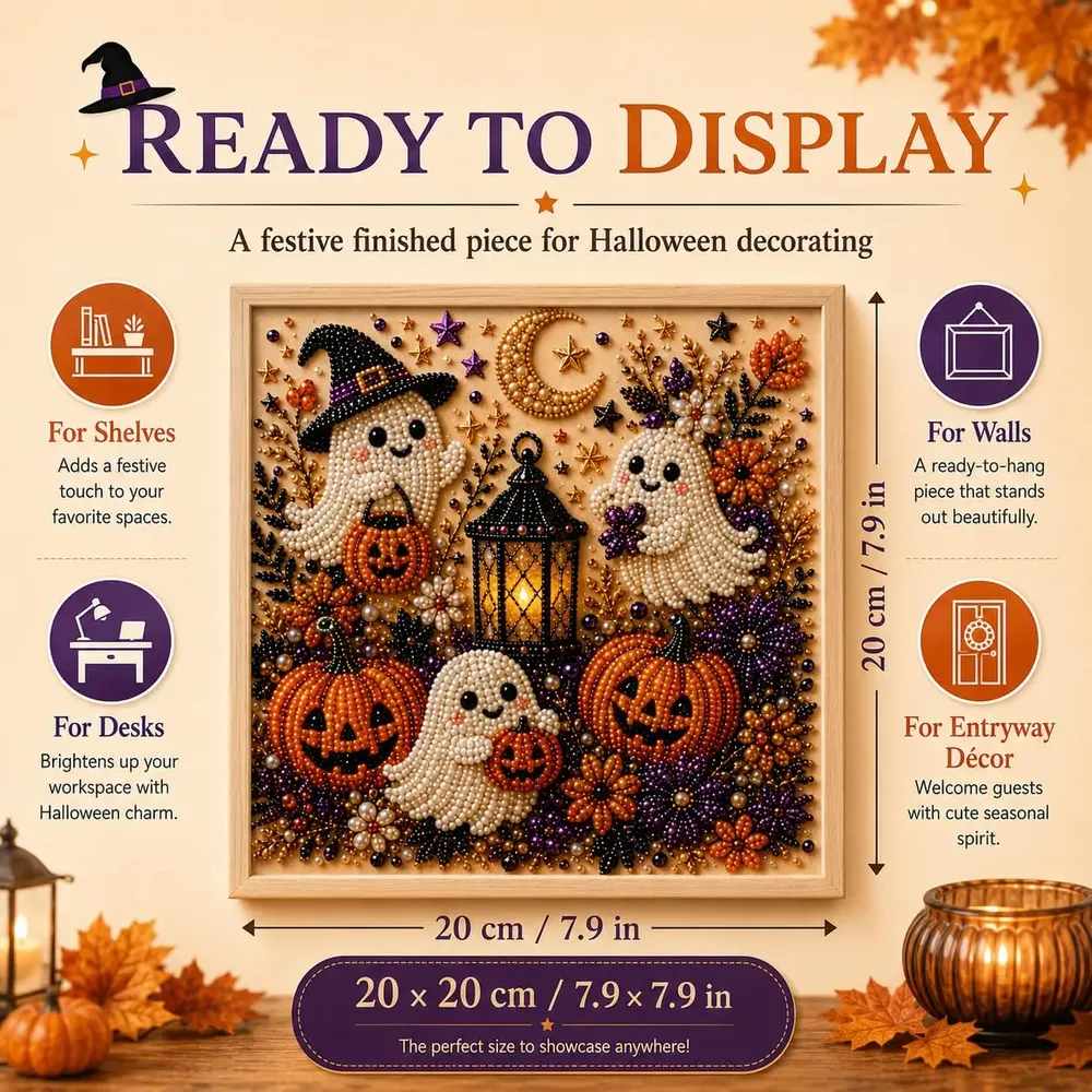 Halloween Geister Kürbis 3D Perlen Kunst DIY Set für Erwachsene