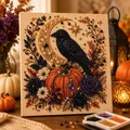 Halloween Geister Kürbis 3D Perlen Kunst DIY Set für Erwachsene – Farbe Lila (E)