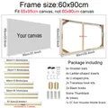 Holzrahmen Diamantmalerei für Leinwand 24 Größen – Farbe 60x90cm
