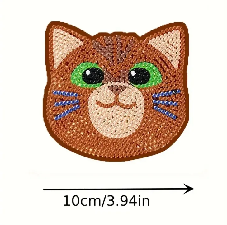 Katzen Diamantmalerei Untersetzer Set mit Halter Anti-Rutsch Holz