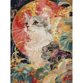 Katzenflüsterer Diamantmalerei Mond AB 45 x 60 cm – Farbe WEISS (01)