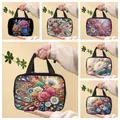 Kosmetiktasche Blumenmuster Diamantmalerei PVC transparent für Damen – 3