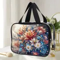 Kosmetiktasche Blumenmuster Diamantmalerei PVC transparent für Damen – Farbe HZD023