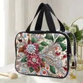 Kosmetiktasche Blumenmuster Diamantmalerei PVC transparent für Damen – Farbe HZD019