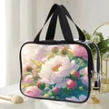 Kosmetiktasche Blumenmuster Diamantmalerei PVC transparent für Damen – Farbe HZD021