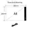 LED Lichtpad A3 A4 A5 dimmbar Augenschutz für Diamantmalerei – Farbe A4 (300mmx200mm)