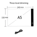 LED Lichtpad A3 A4 A5 dimmbar Augenschutz für Diamantmalerei – Farbe A5 (240mmx150mm)