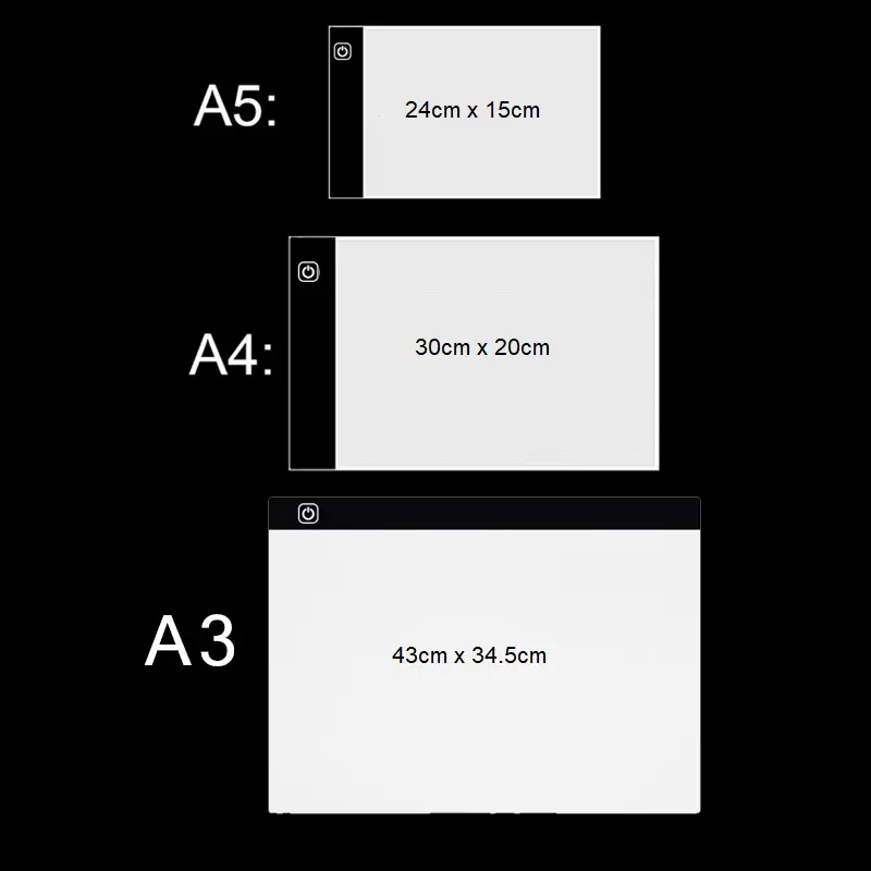 LED Lichtpad A3 A4 A5 dimmbar Augenschutz für Diamantmalerei