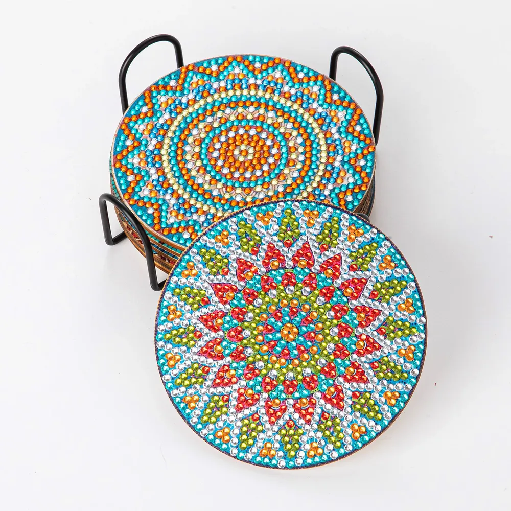 Mandala Diamantmalerei Untersetzer Set 10 x 10 cm Acryl