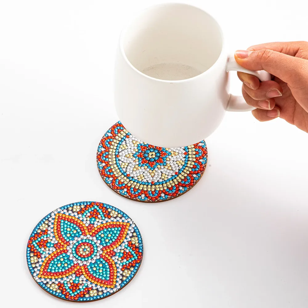 Mandala Diamantmalerei Untersetzer Set 10 x 10 cm Acryl
