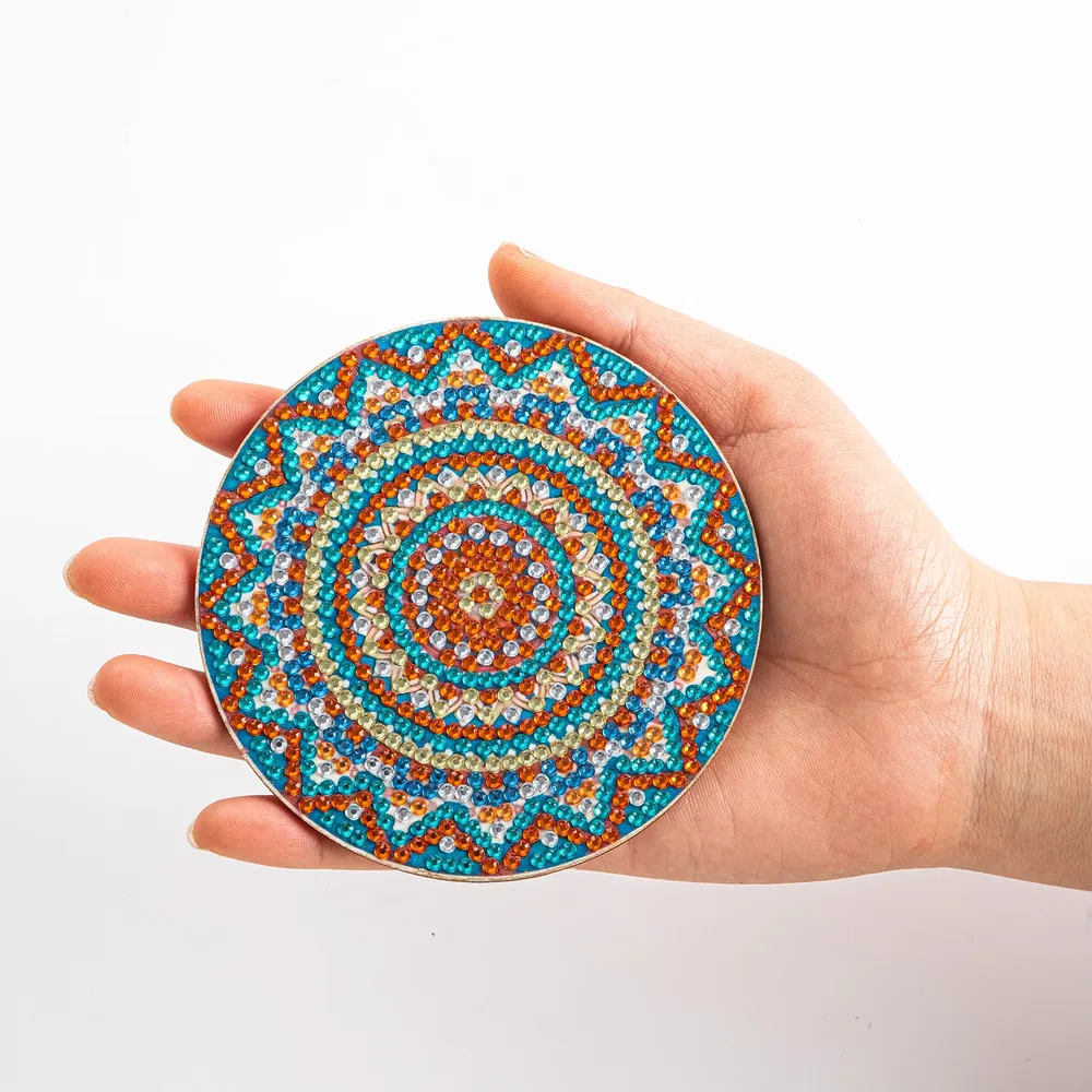 Mandala Diamantmalerei Untersetzer Set 10 x 10 cm Acryl
