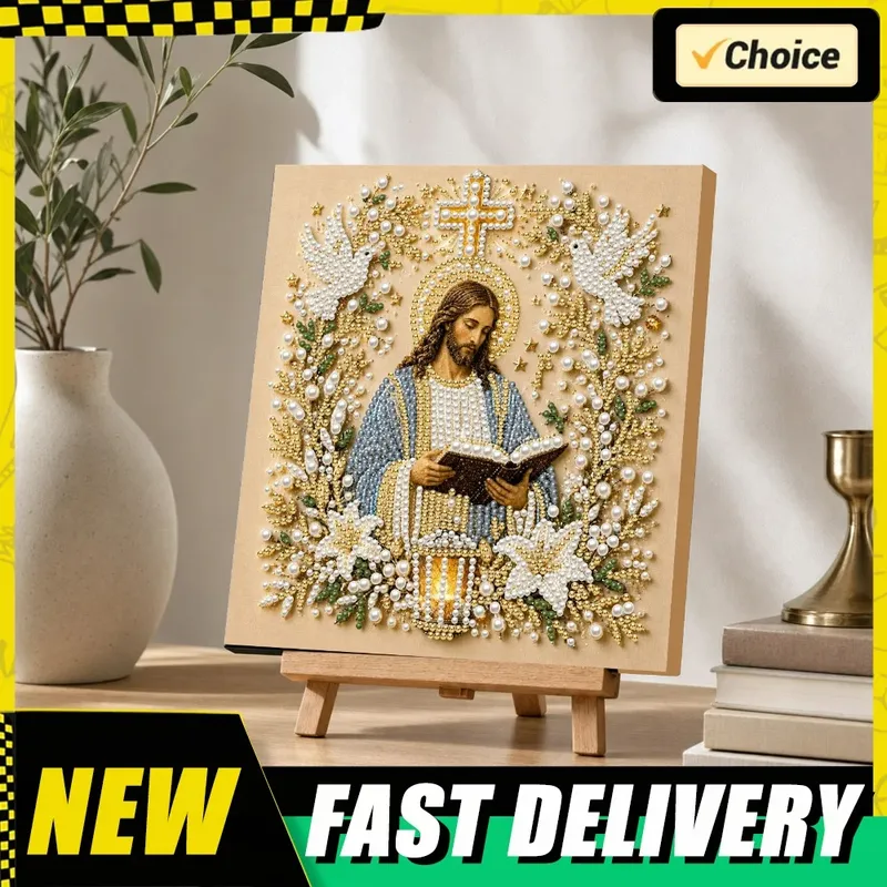 Perlenmalerei Jesus Maria 20 cm