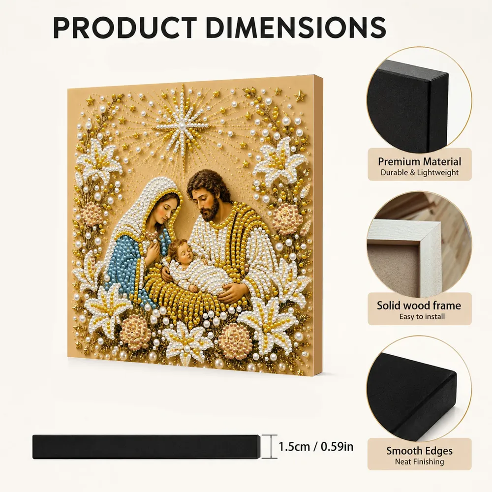 Perlenmalerei Jesus Maria 20 cm