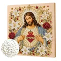 Perlenmalerei Jesus Maria 20 cm – Farbe style A