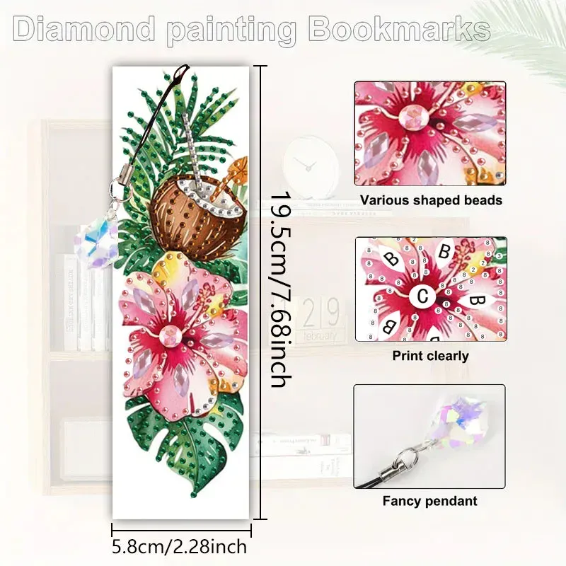 PET Material Marine Landschaft Tier Muster Diamantmalerei Lesezeichen