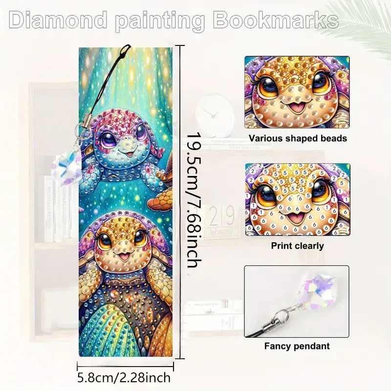 PET Material Marine Landschaft Tier Muster Diamantmalerei Lesezeichen