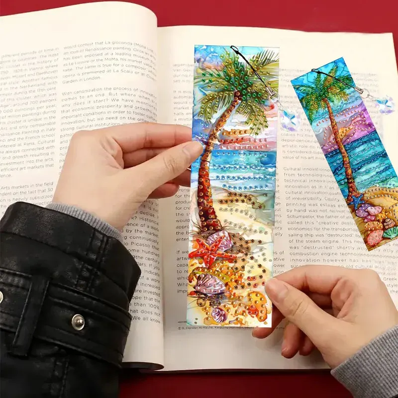 PET Material Marine Landschaft Tier Muster Diamantmalerei Lesezeichen