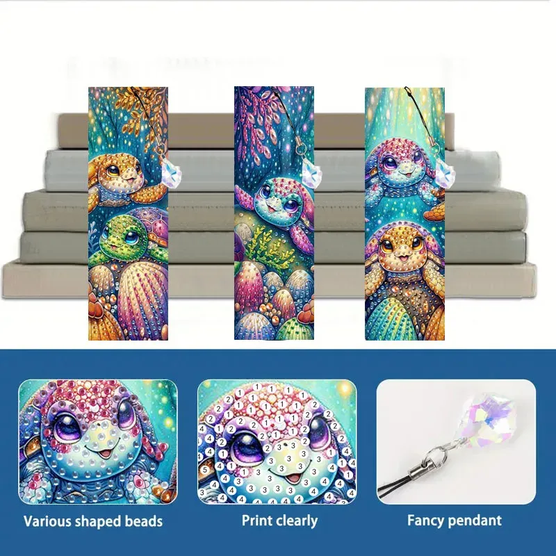 PET Material Marine Landschaft Tier Muster Diamantmalerei Lesezeichen
