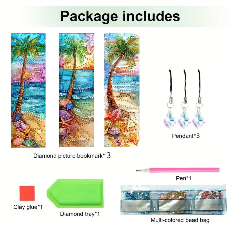 PET Material Marine Landschaft Tier Muster Diamantmalerei Lesezeichen