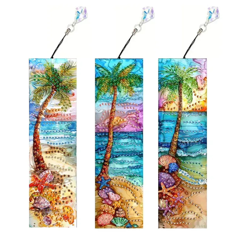 PET Material Marine Landschaft Tier Muster Diamantmalerei Lesezeichen