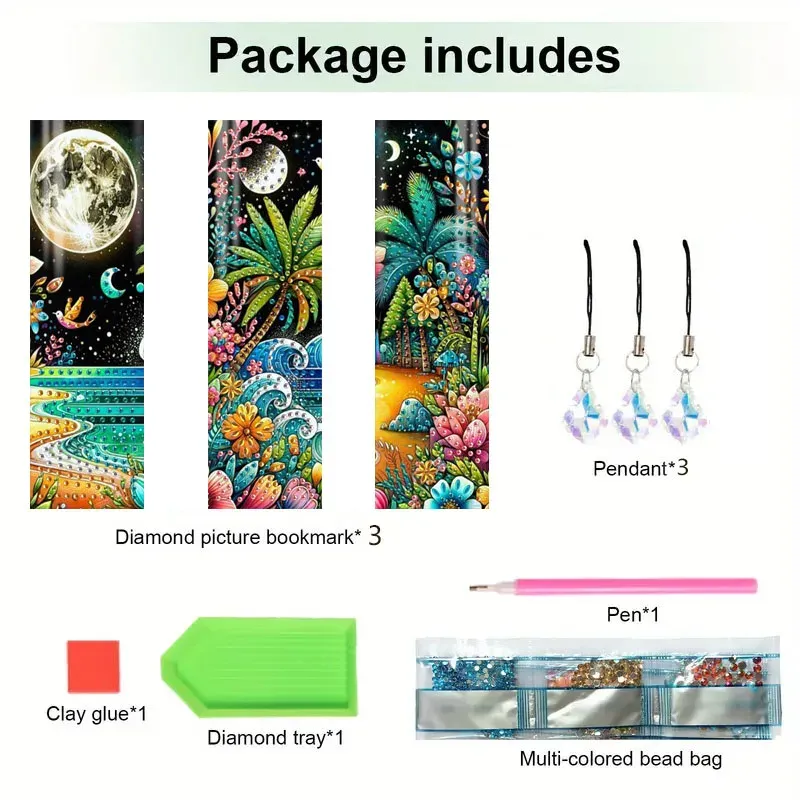 PET Material Marine Landschaft Tier Muster Diamantmalerei Lesezeichen