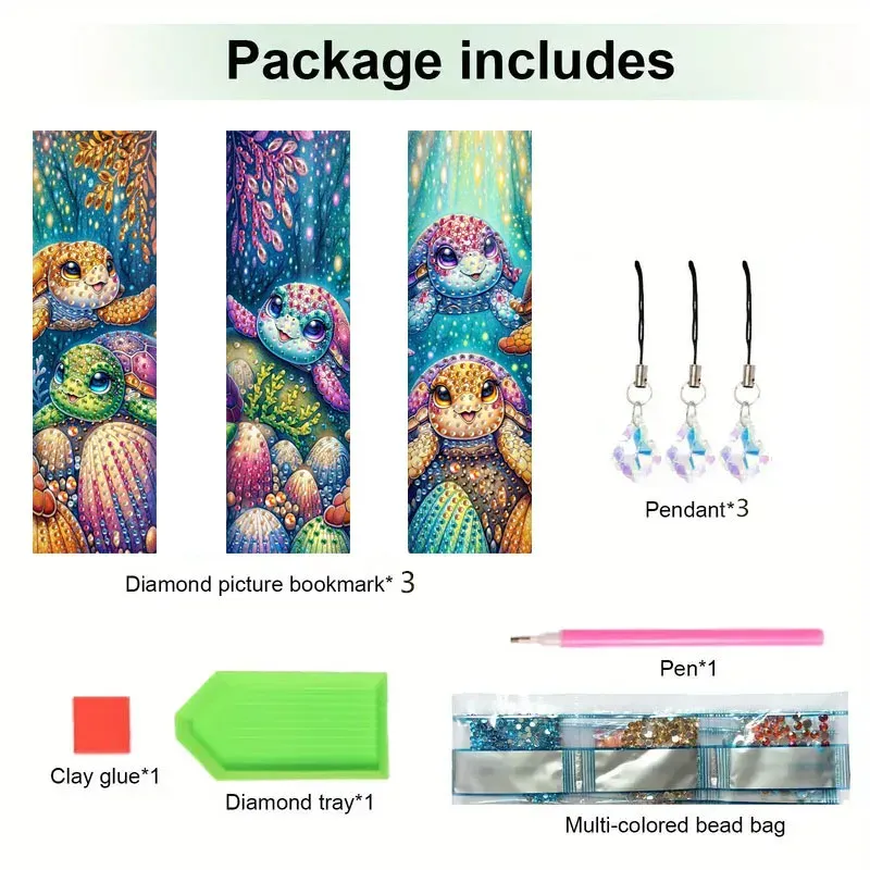 PET Material Marine Landschaft Tier Muster Diamantmalerei Lesezeichen