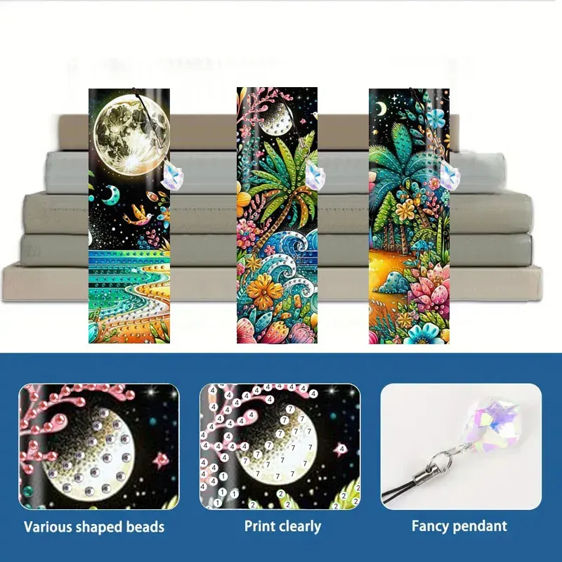 PET Material Marine Landschaft Tier Muster Diamantmalerei Lesezeichen