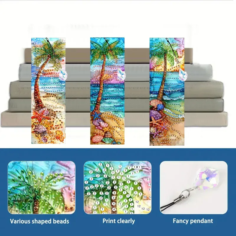 PET Material Marine Landschaft Tier Muster Diamantmalerei Lesezeichen