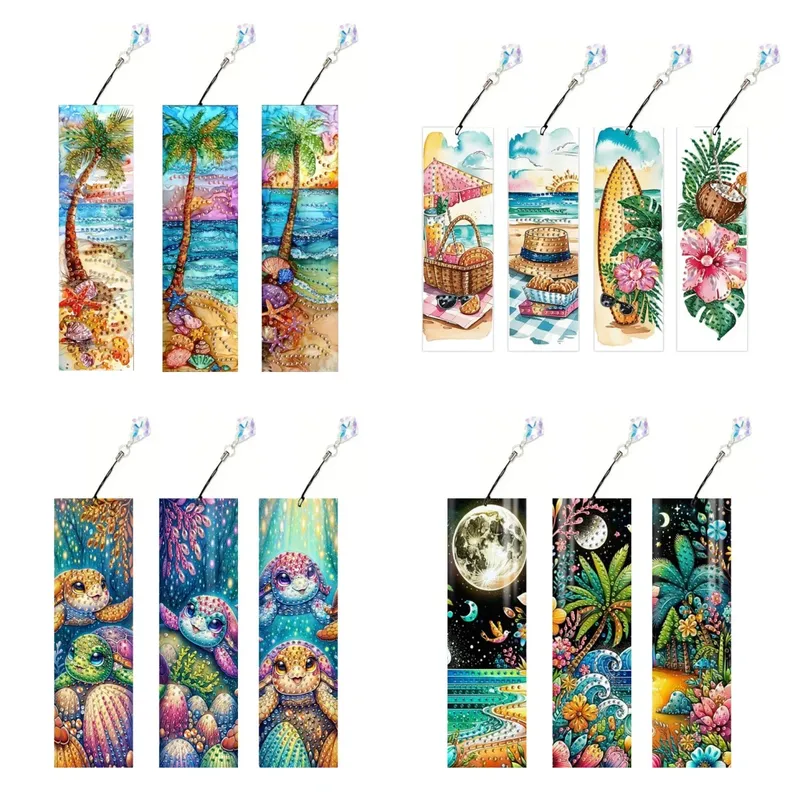 PET Material Marine Landschaft Tier Muster Diamantmalerei Lesezeichen