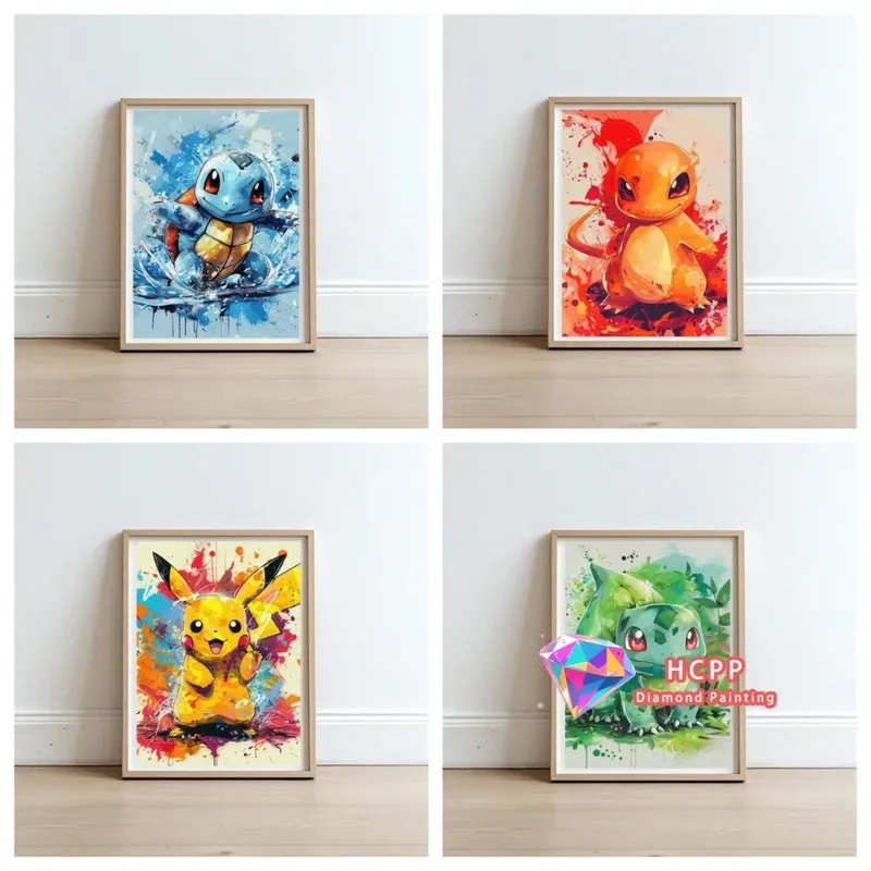 Pokemon Diamantmalerei Set Quadratische Runde Diamanten Mosaik Kunst Geschenk