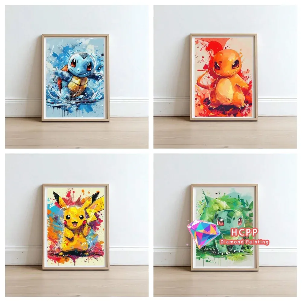 Pokemon Diamantmalerei Set Quadratische Runde Diamanten Mosaik Kunst Geschenk
