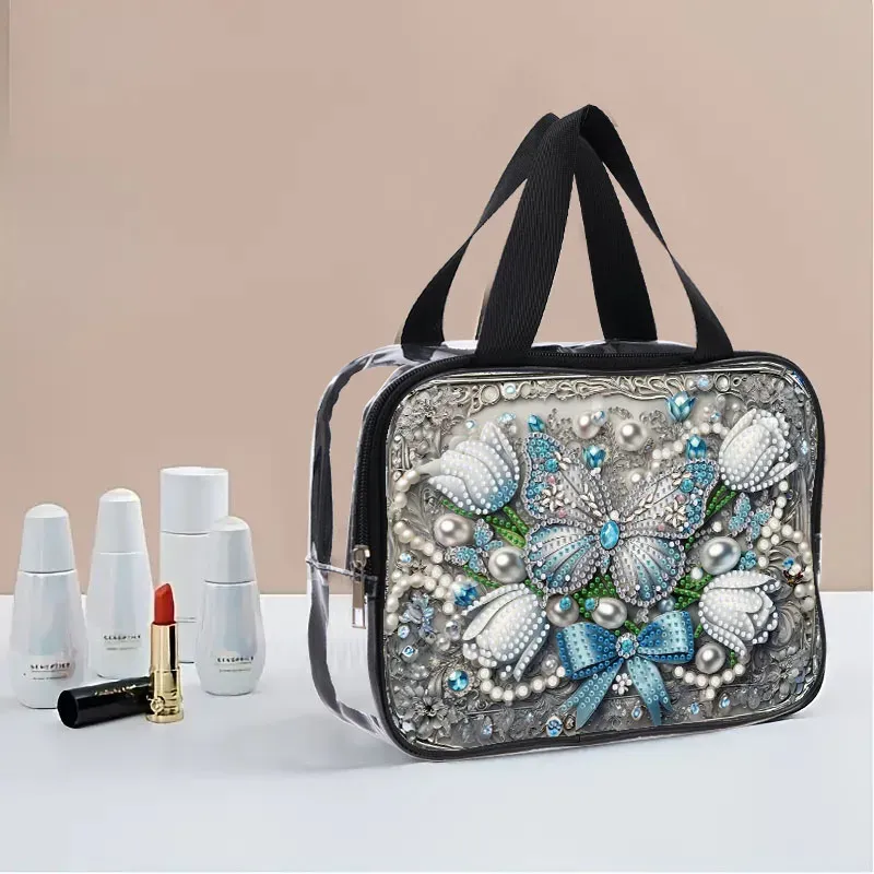 Reisetasche Diamantmalerei mit Kristallen und Blumenmuster