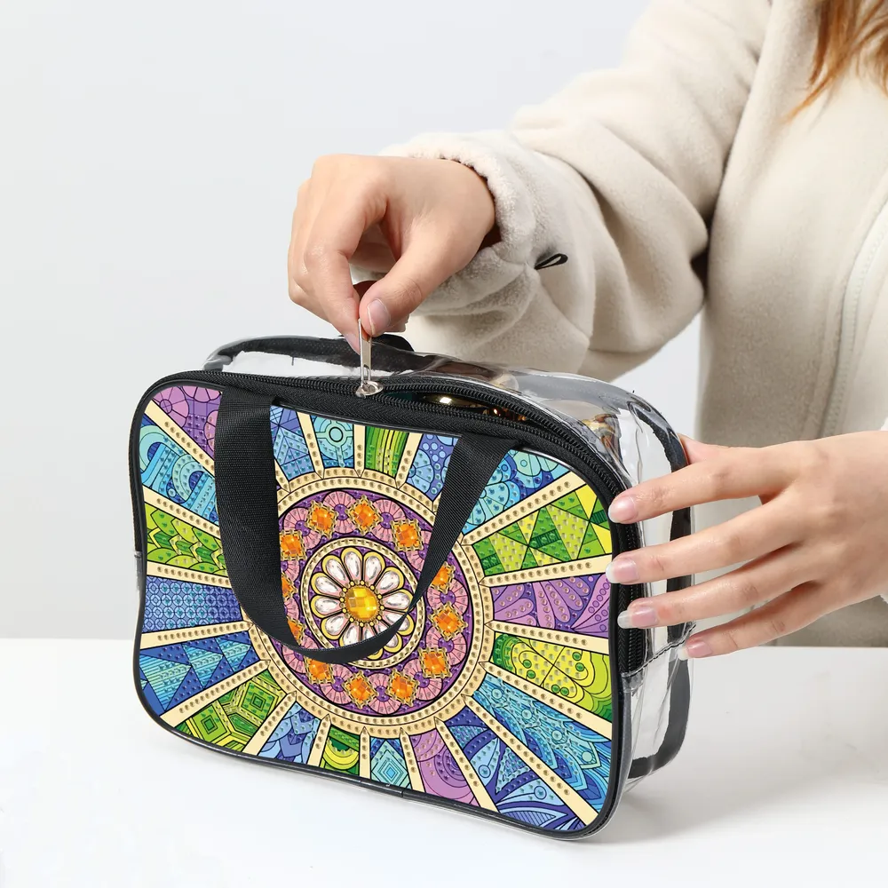 Reisetasche Diamantmalerei mit Kristallen und Blumenmuster