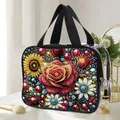 Reisetasche Diamantmalerei mit Kristallen und Blumenmuster – Farbe HZD006