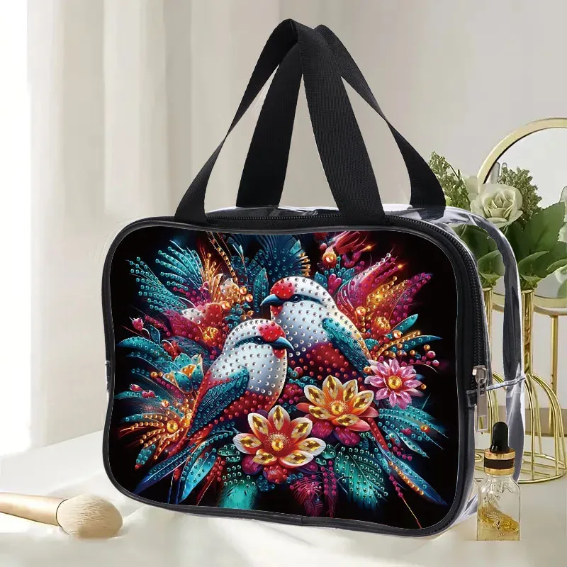 Reisetasche Diamantmalerei mit Kristallen und Tiermuster