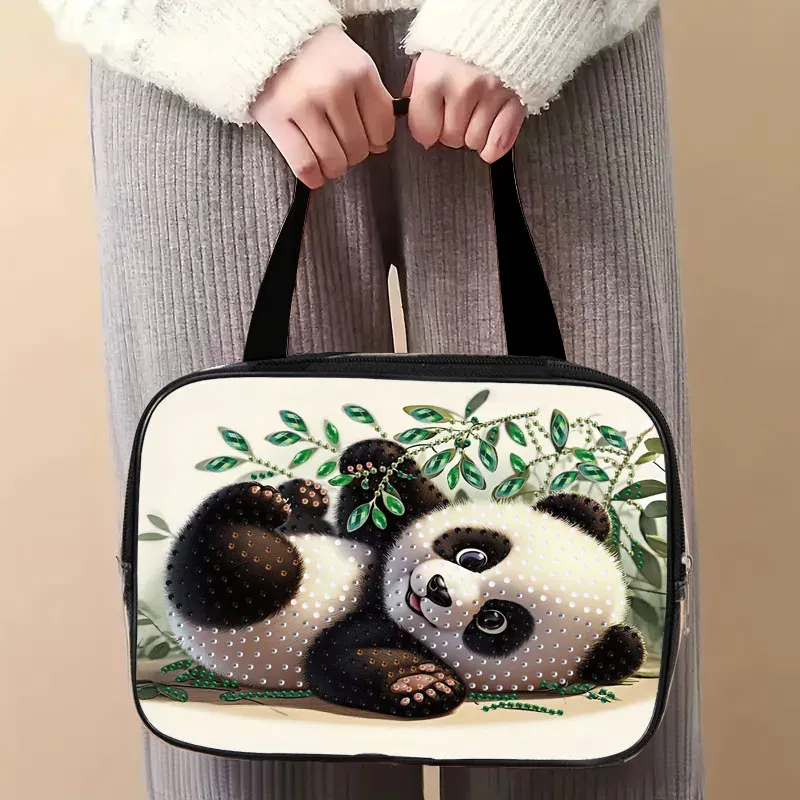 Reisetasche Diamantmalerei mit Kristallen und Tiermuster