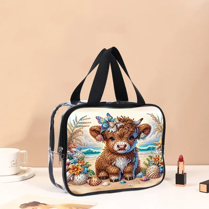 Reisetasche Diamantmalerei mit Kristallen und Tiermuster