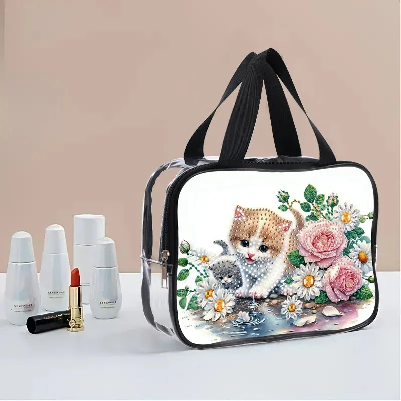 Reisetasche Diamantmalerei mit Kristallen und Tiermuster