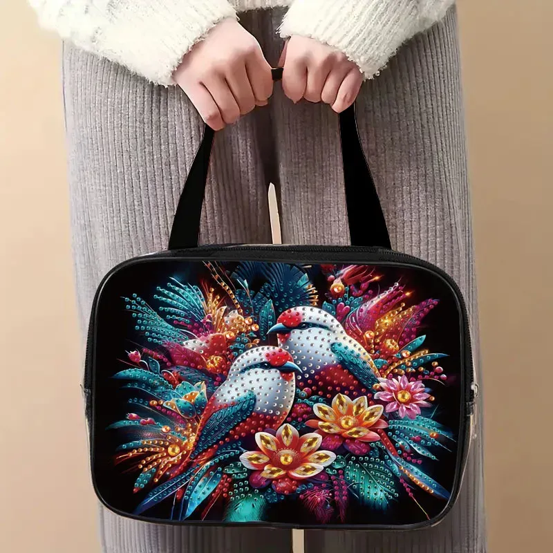 Reisetasche Diamantmalerei mit Kristallen und Tiermuster