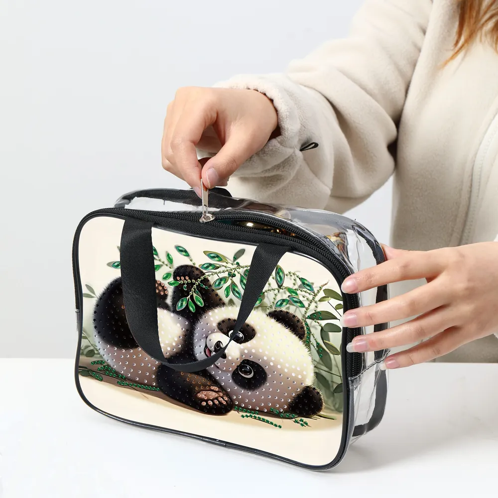 Reisetasche Diamantmalerei mit Kristallen und Tiermuster