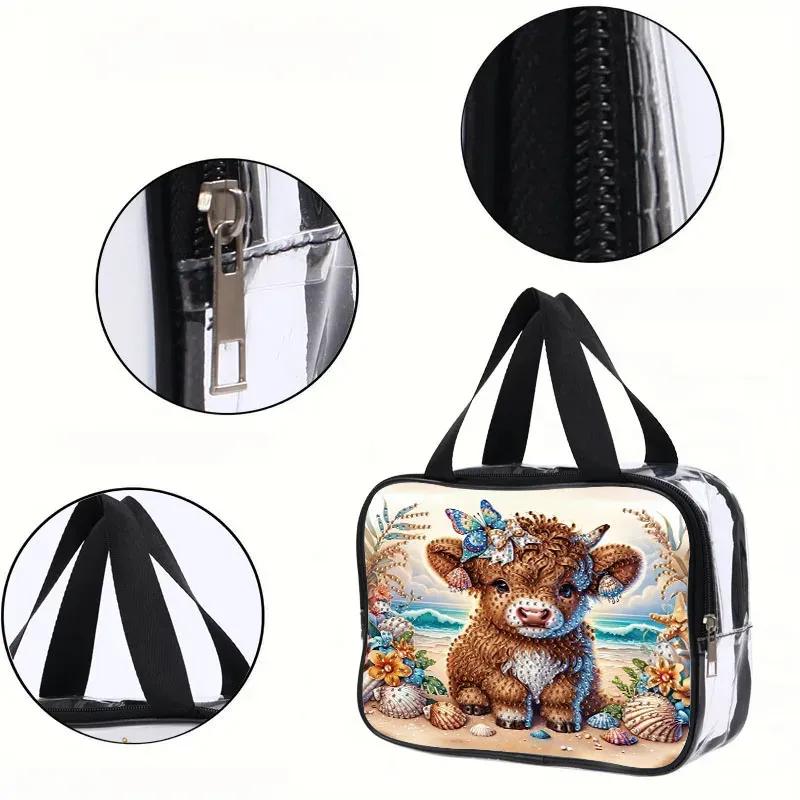 Reisetasche Diamantmalerei mit Kristallen und Tiermuster