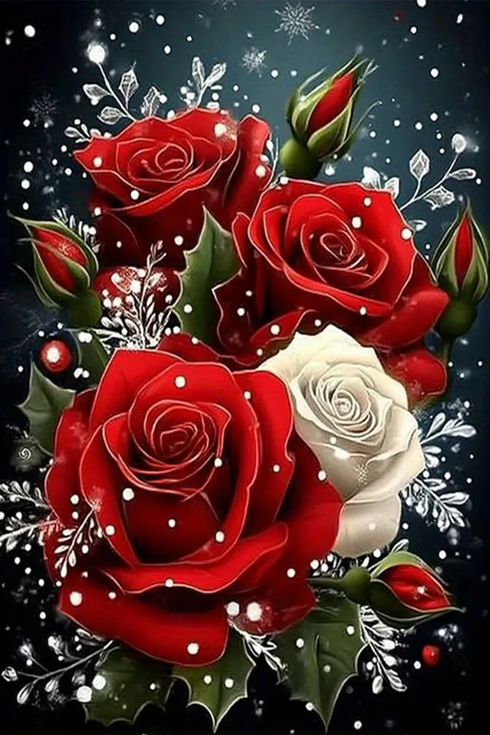 Rote Rose Diamantmalerei 20 bis 70 cm