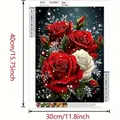 Rote Rose Diamantmalerei 20 bis 70 cm – Farbe WEISS