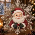 Santa Claus Diamantmalerei Anhänger 20 x 20 cm – Farbe Lila (5)