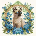 Spezialform Diamantmalerei Katze 30 x 30 cm für Erwachsene – Farbe AT047