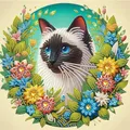 Spezialform Diamantmalerei Katze 30 x 30 cm für Erwachsene – Farbe AT343