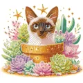 Spezialform Diamantmalerei Katze 30 x 30 cm für Erwachsene – Farbe AT369