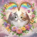 Spezialform Diamantmalerei Katze 30 x 30 cm für Erwachsene – Farbe AT438