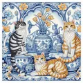 Spezialform Diamantmalerei Katze 30 x 30 cm für Erwachsene – Farbe AT817